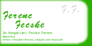 ferenc fecske business card